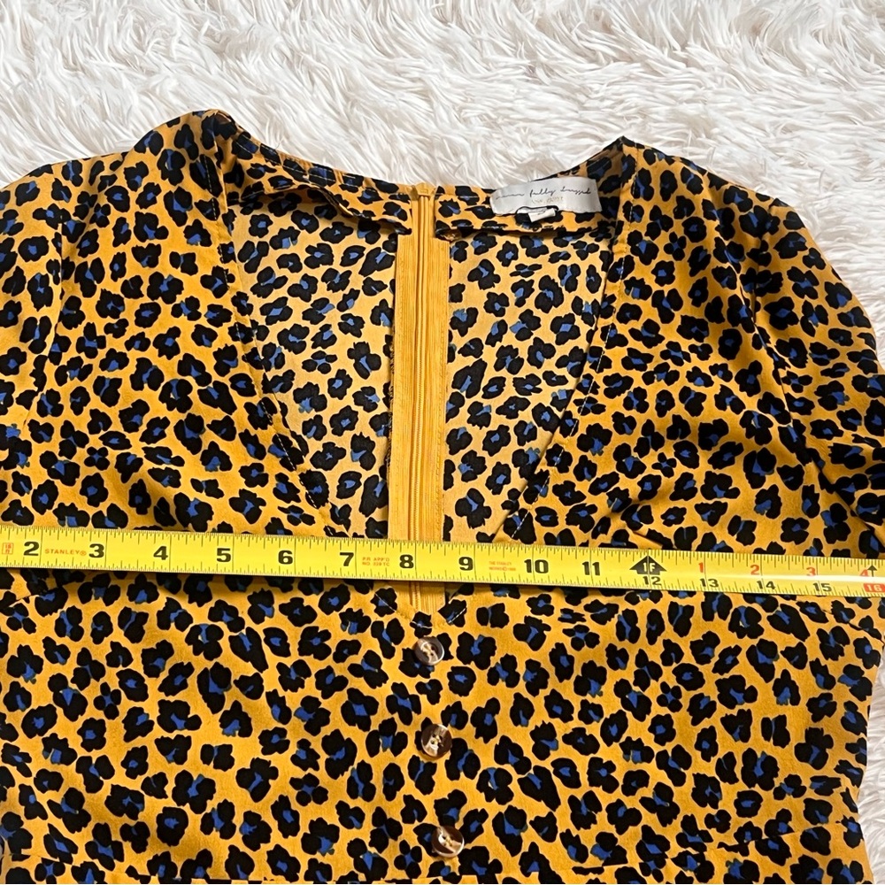 Leopard Animal Print High-Low Ruffle Dress Night Out Maximalist Party Girl S - Picture 11 of 12